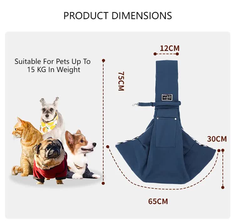 NNEDSZ Red Adjustable Pet Sling Carrier Bag - Comfortable and Hands-Free Design
